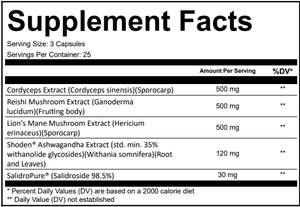 Simply Good Supplements Adaptogens Supplement Facts Panel