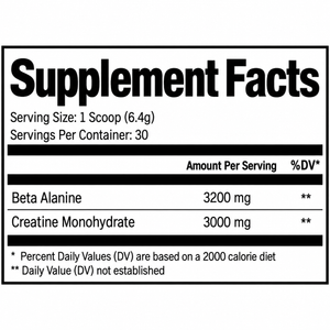 Simply Good Hybrid Pre Workout Supplement Facts Panel